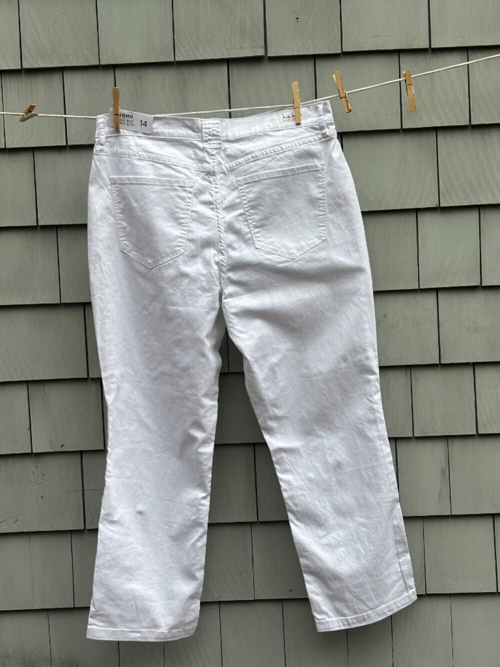 Nicole Miller New York Soho High Rise White Ankle Boot Jean NWT 14 - Picture 2 of 5